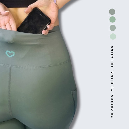 Likra Multiples Bolsillos Verde Pistacho